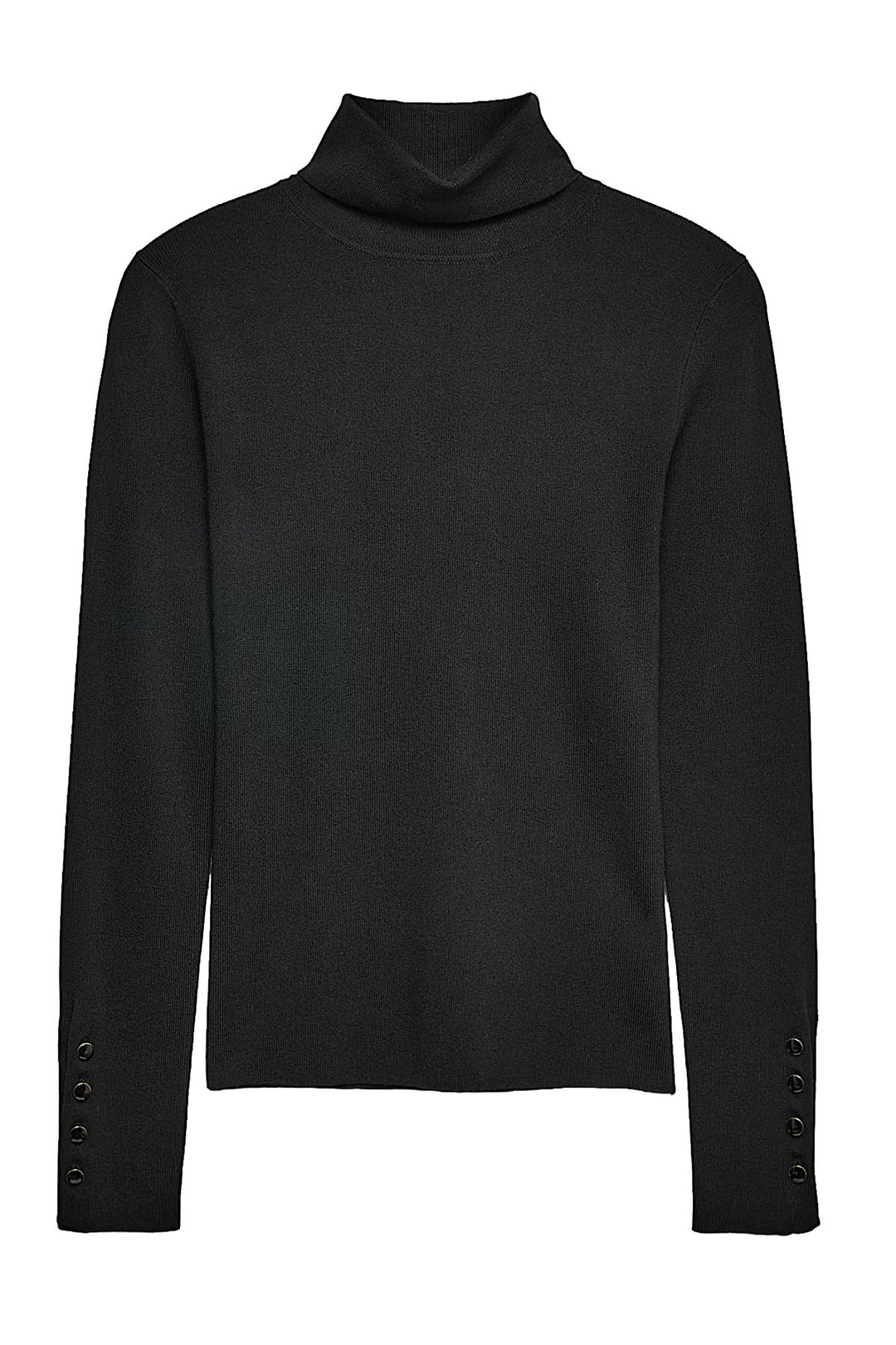 Fine Knit Roll Neck Button Cuff Jumper