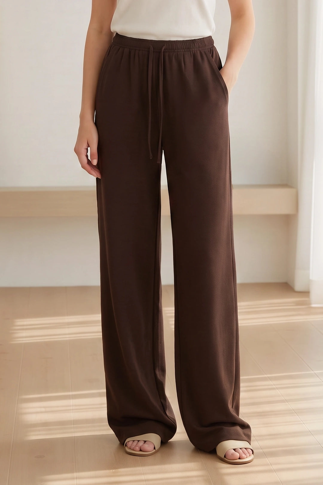 Elasticated Pull On Wide Leg Jeans