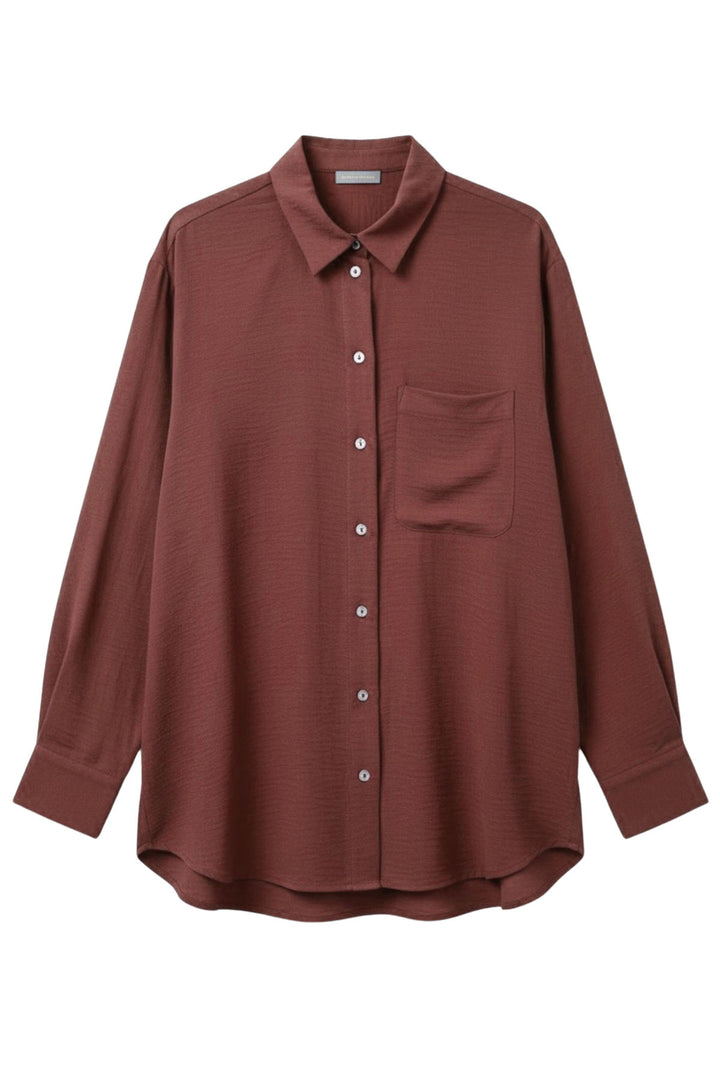 Oversize Longline Pocket Front Shirt