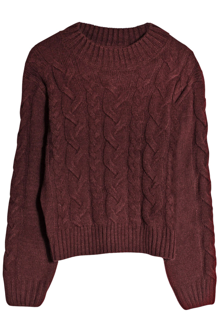 Crew neck chunky cable knit jumper