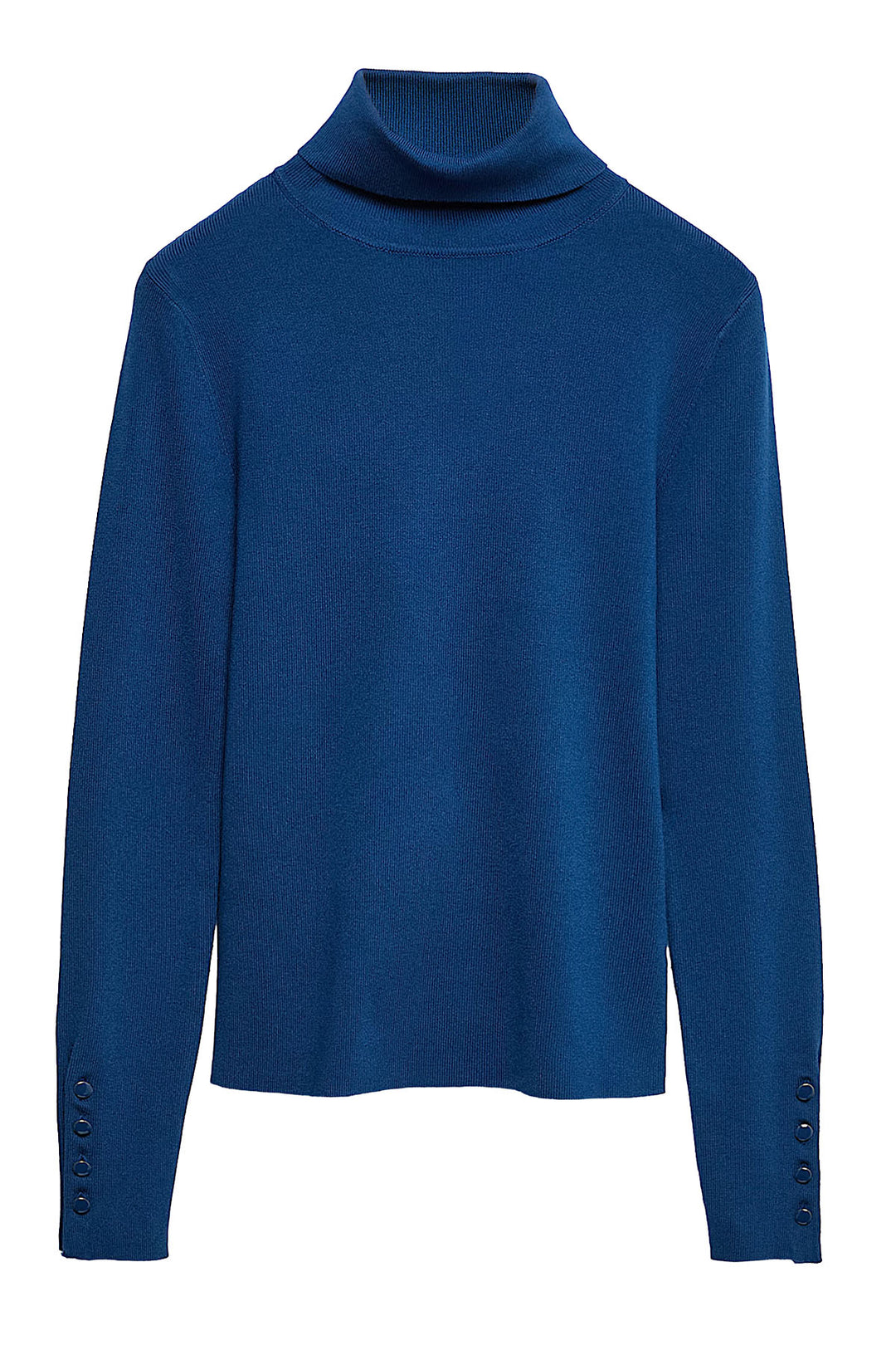 Fine Knit Roll Neck Button Cuff Jumper