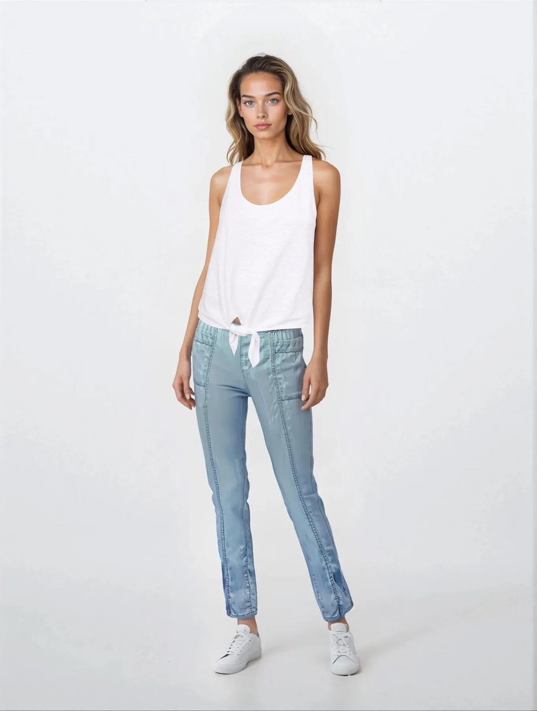Chambray Relaxed Taper Trousers