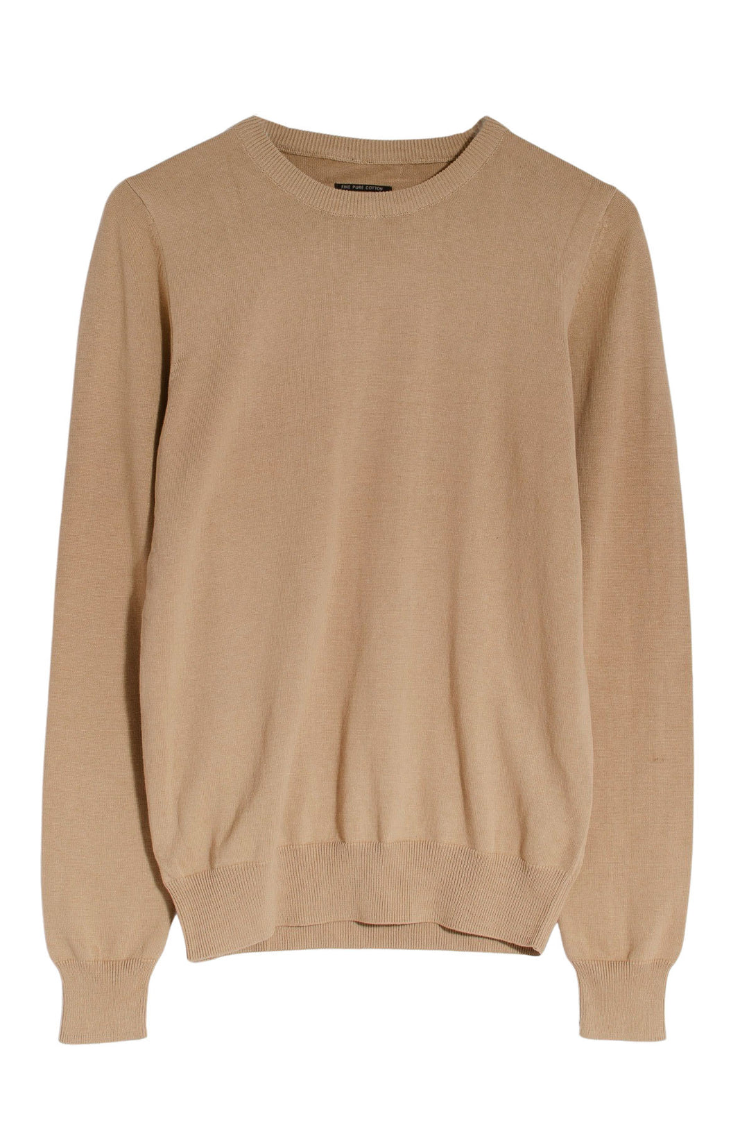 Crew Neck Fine Knit Cotton Jumper