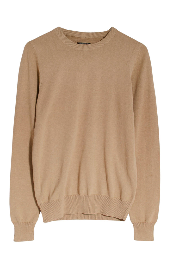 Crew Neck Fine Knit Cotton Jumper