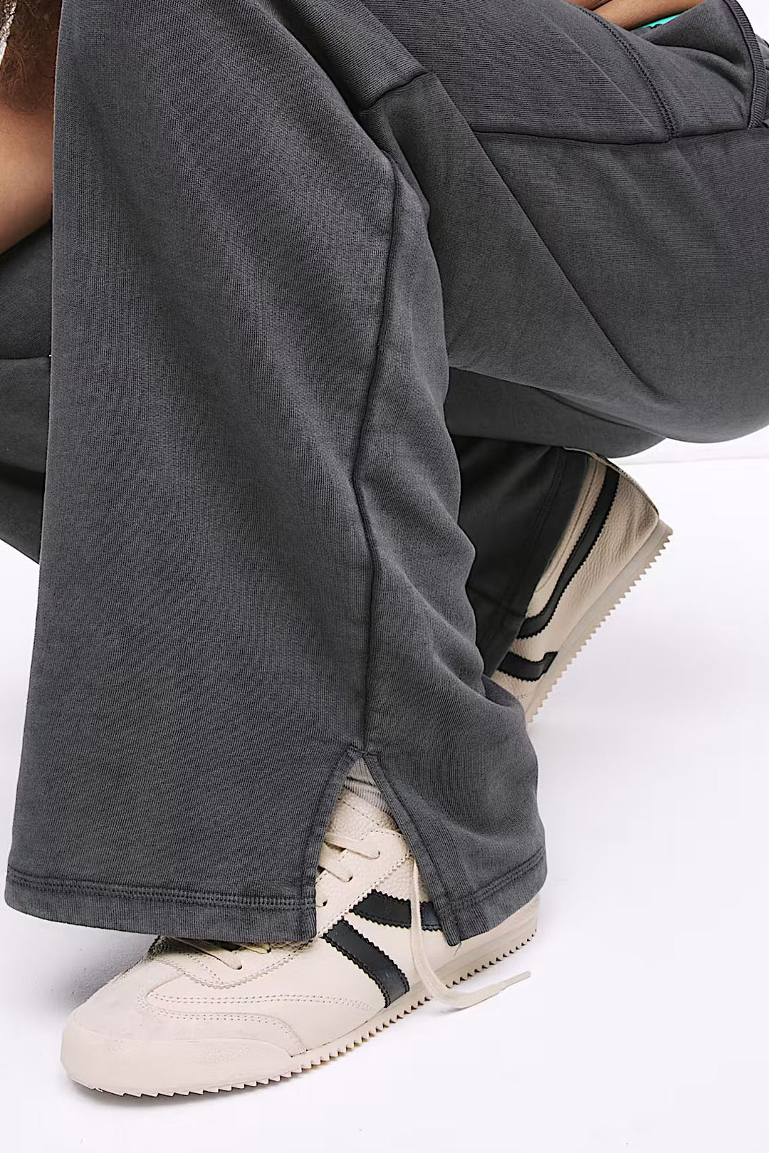 Relaxed Cotton Wide Leg Joggers