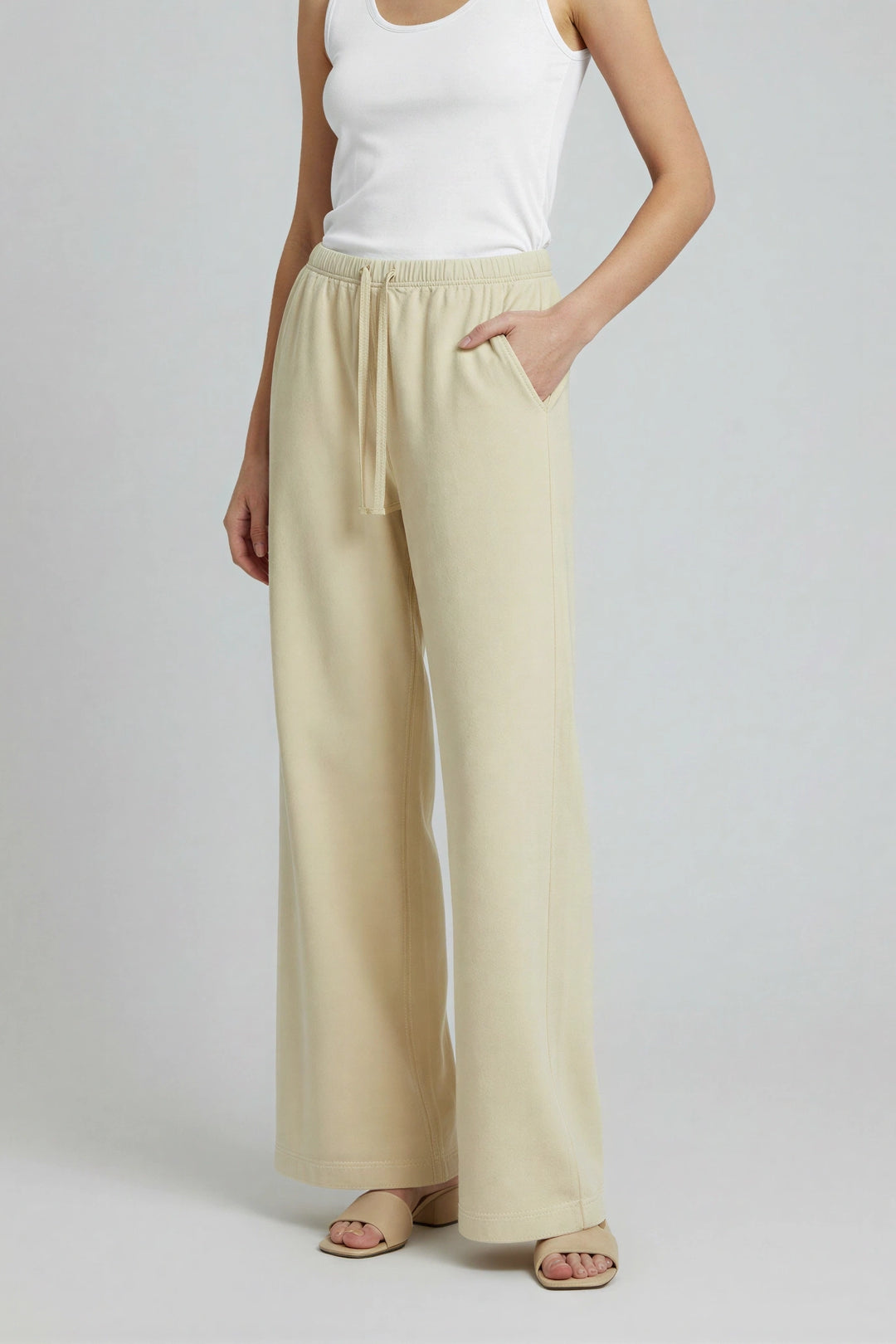 Elasticated Pull On Wide Leg Jeans