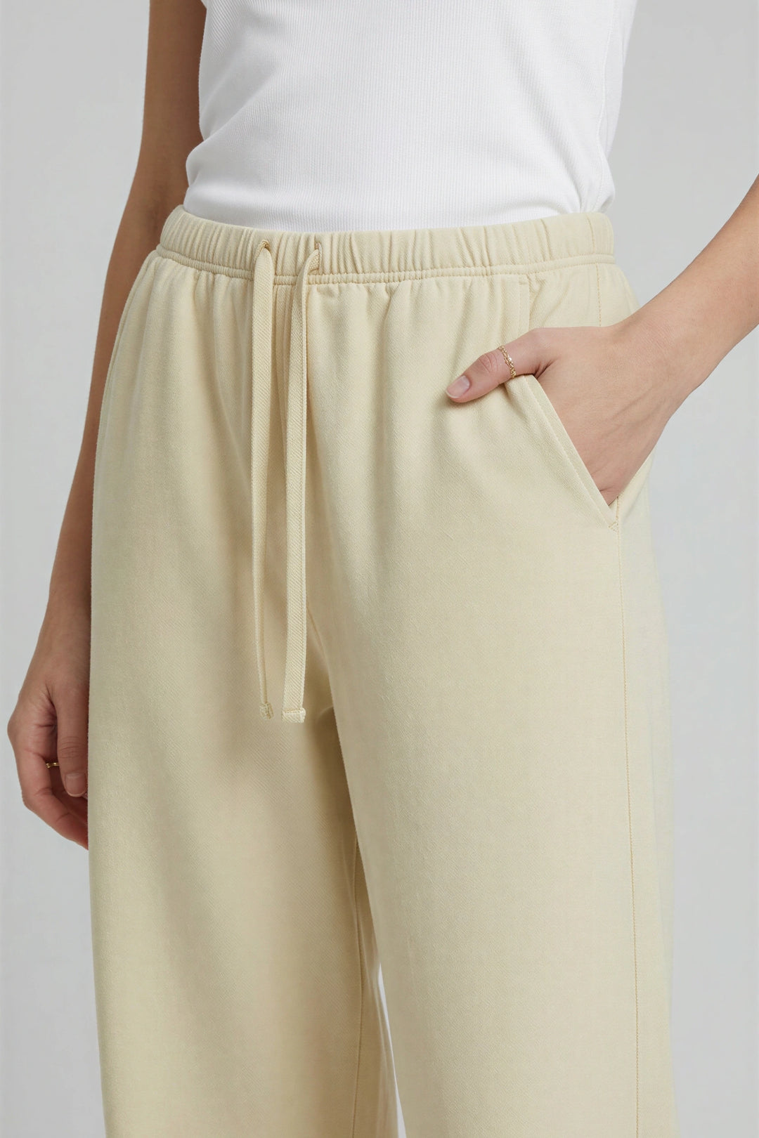 Elasticated Pull On Wide Leg Jeans