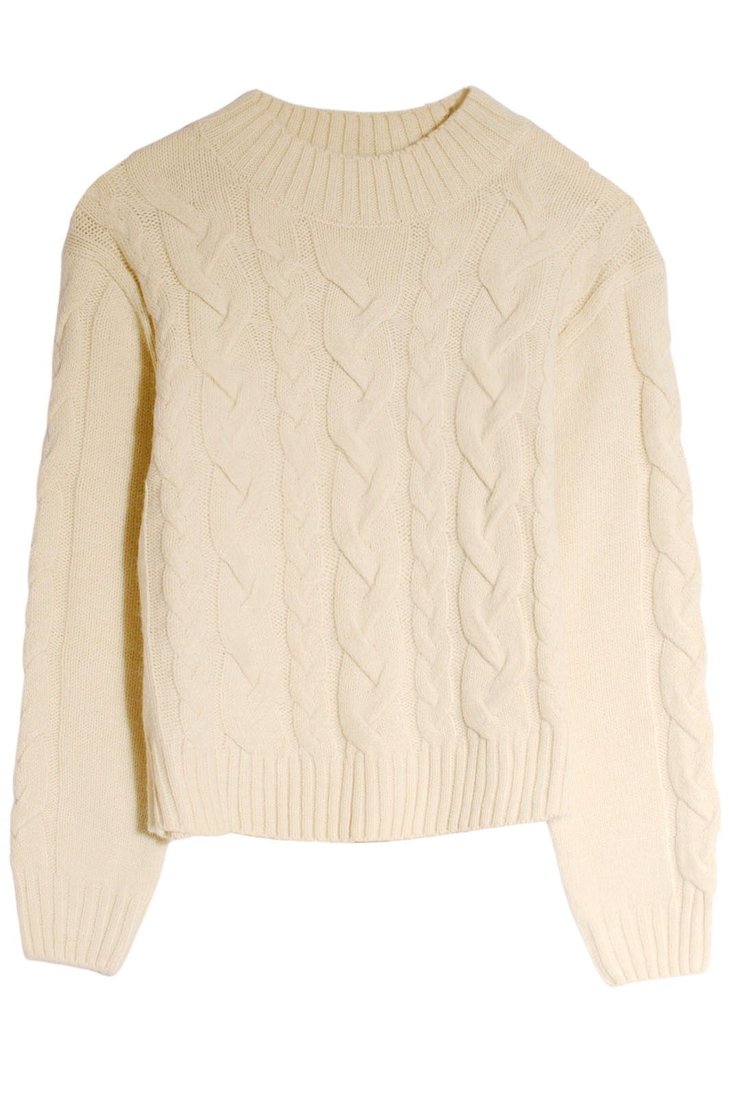 Crew neck chunky cable knit jumper