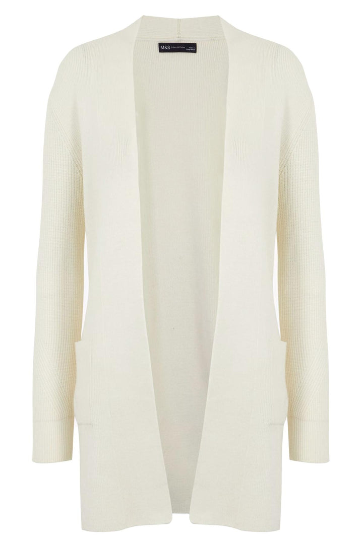 Open Front Ribbed Longline Cardigan