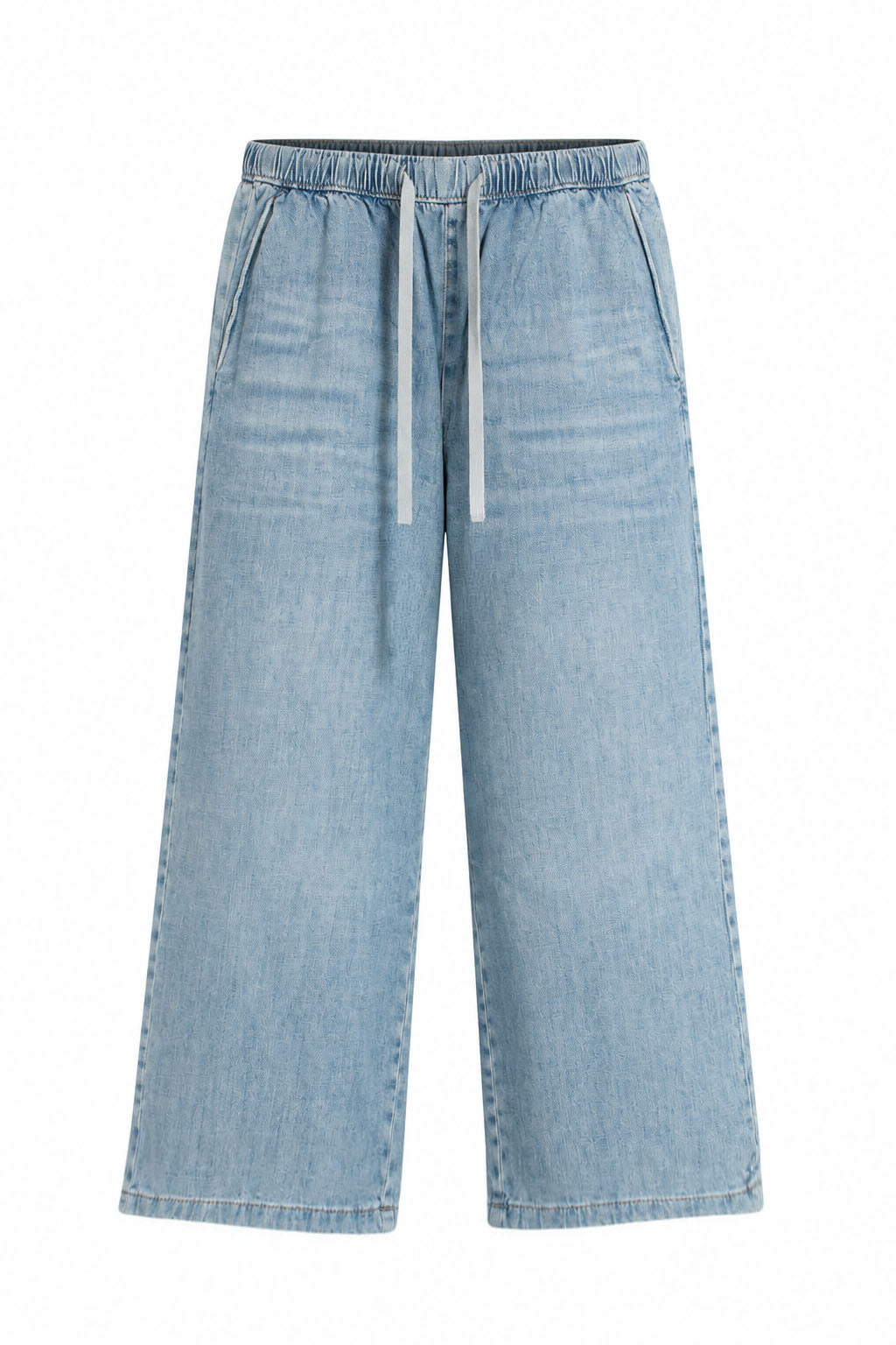 Elasticated Pull On Wide Leg Jeans