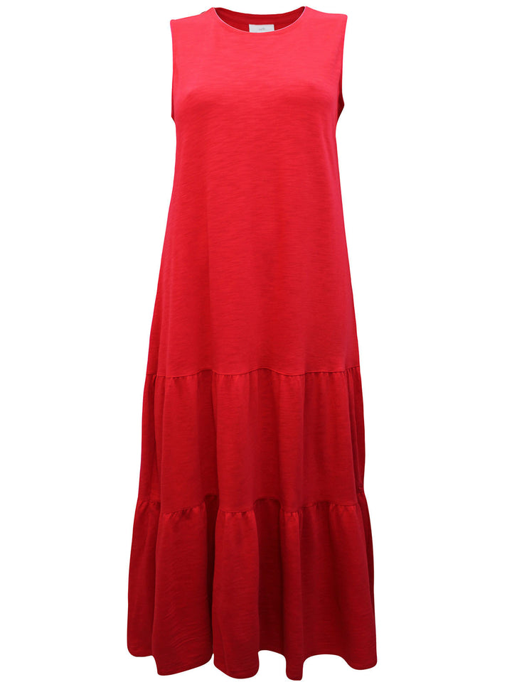 Cotton Jersey Tiered Maxi Dress