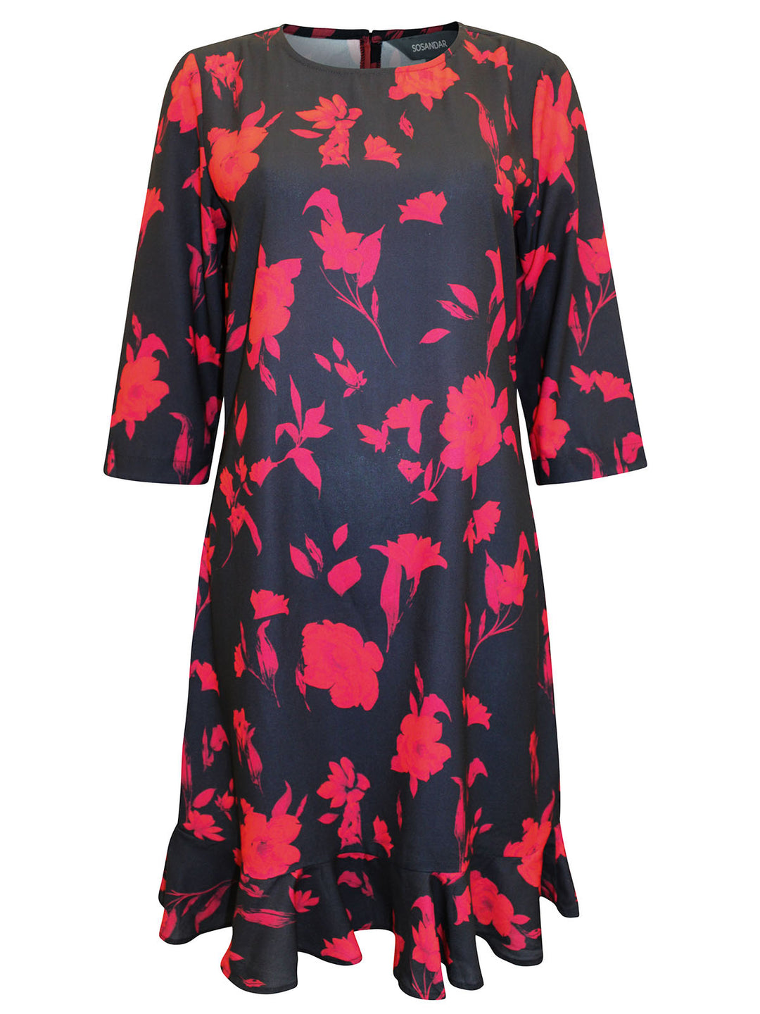 Floral Print Ruffle Hem Dress