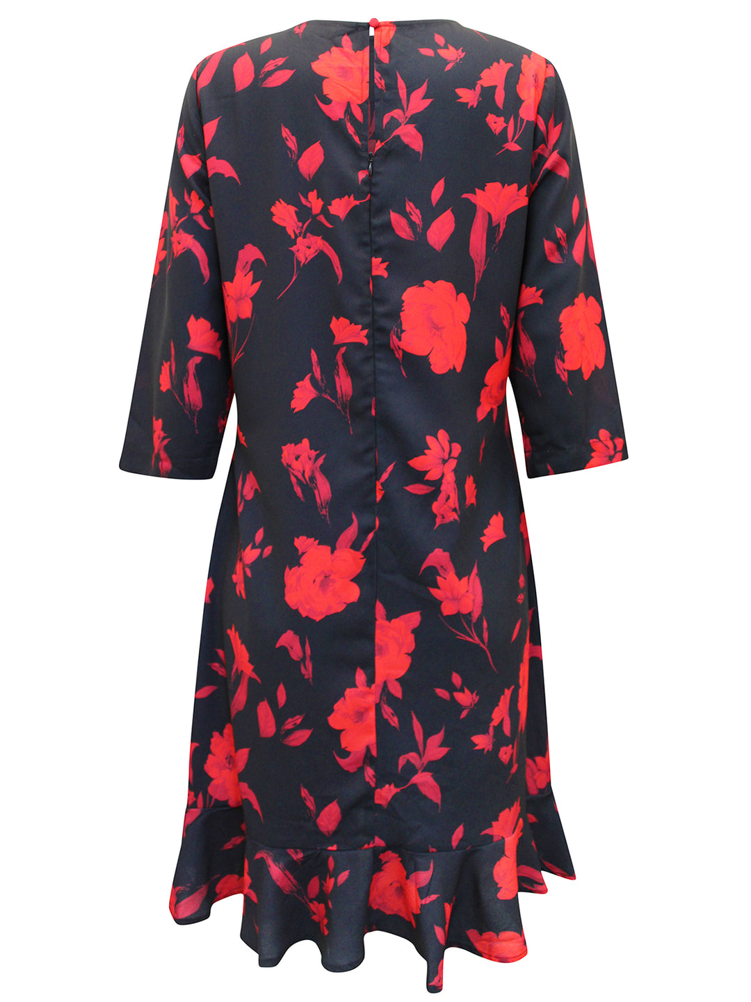 Floral Print Ruffle Hem Dress