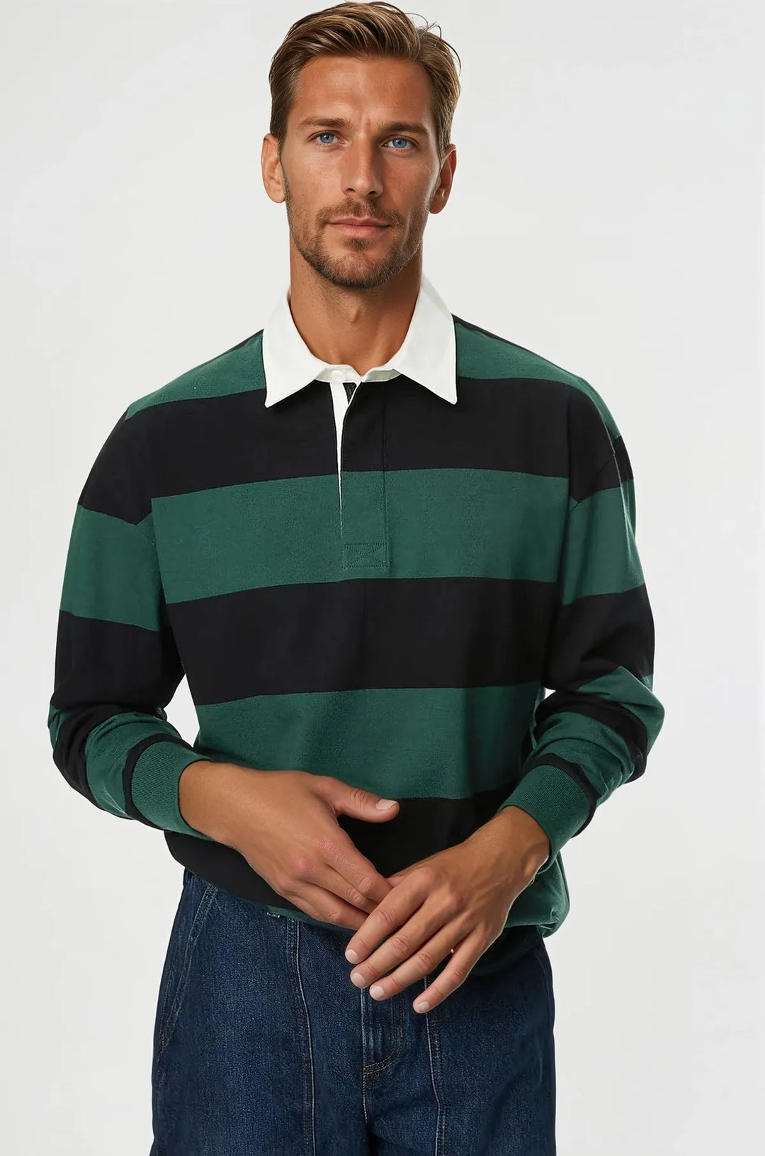 Striped Long Sleeve Rugby Shirt