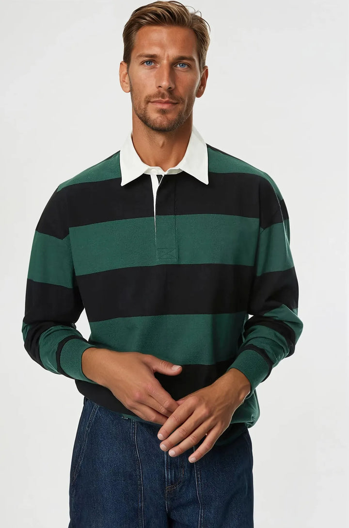 Striped Long Sleeve Rugby Shirt