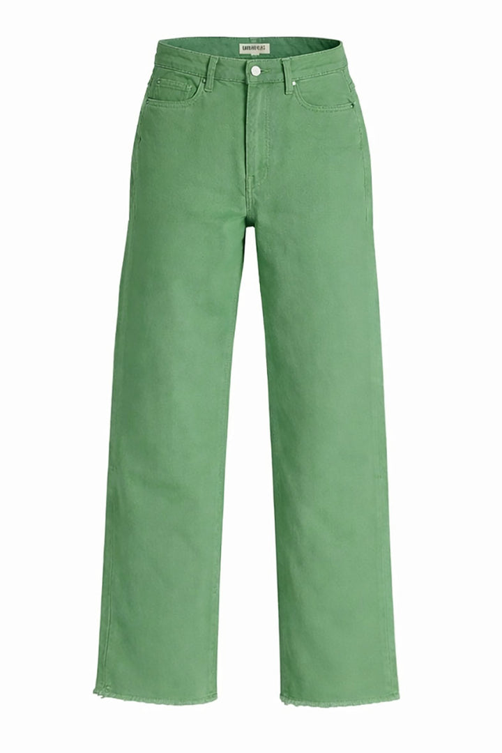 Raw Hem Straight Leg Jeans