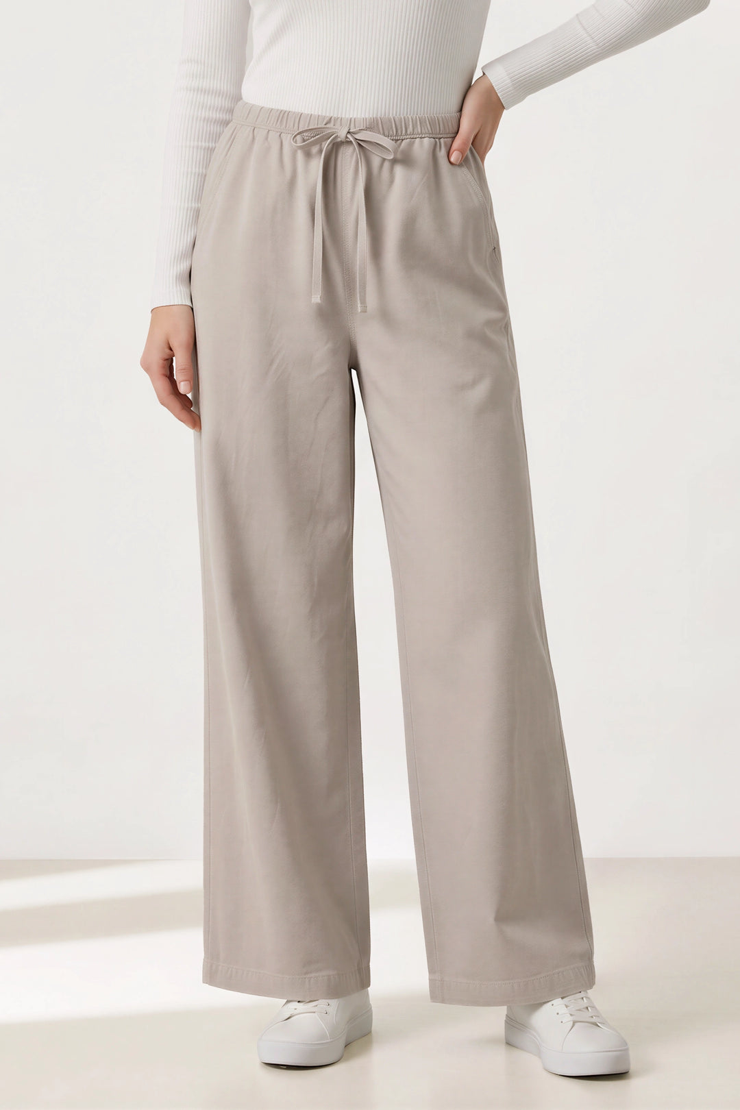 Elasticated Pull On Wide Leg Jeans