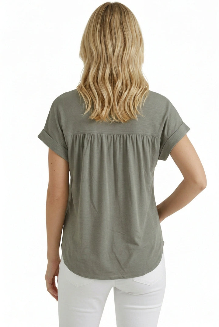 Pleat Front Jersey Top