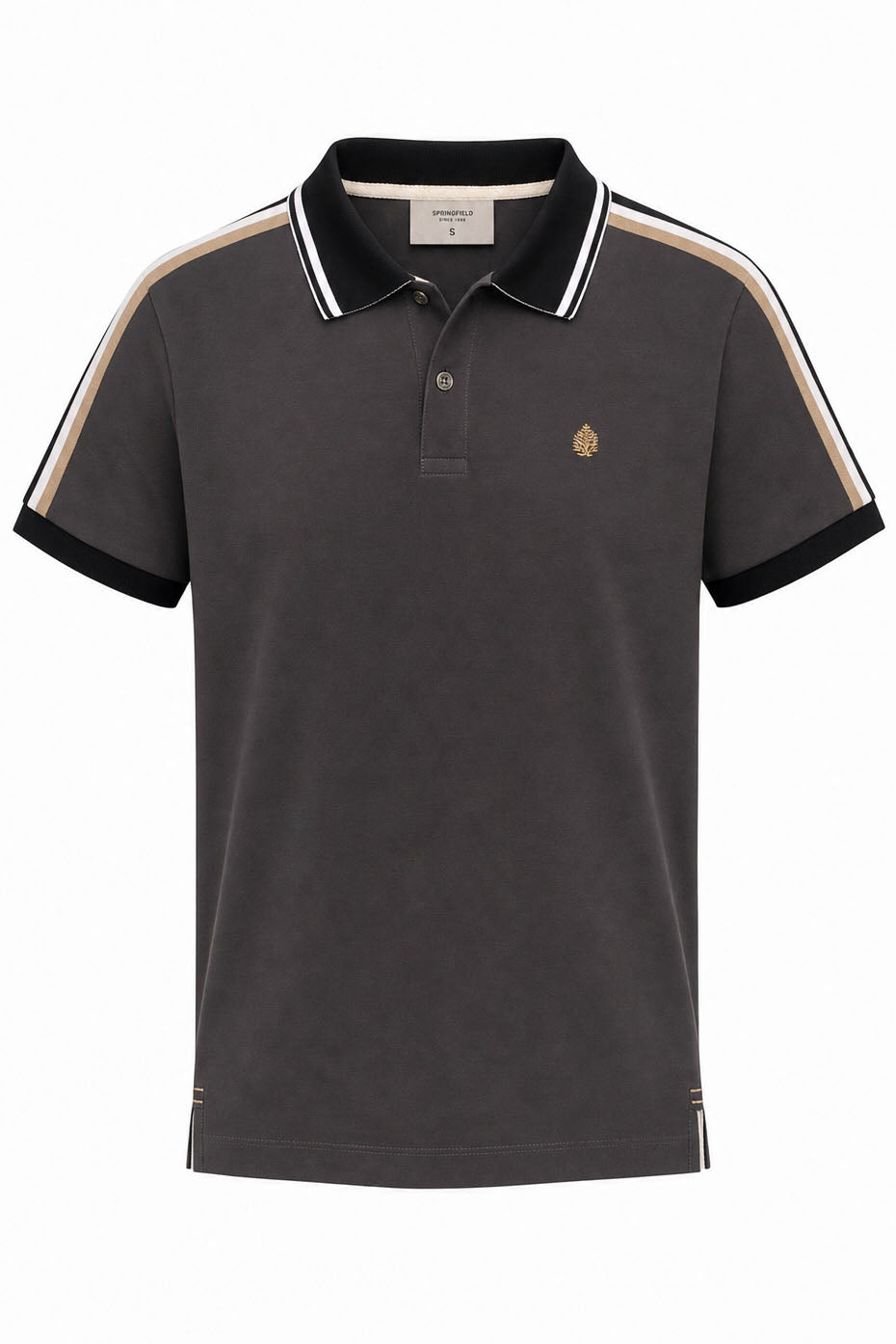Stripe Detail Cotton Polo Shirt