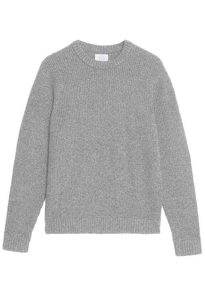Lambswool chunky rib knit crew neck jumper