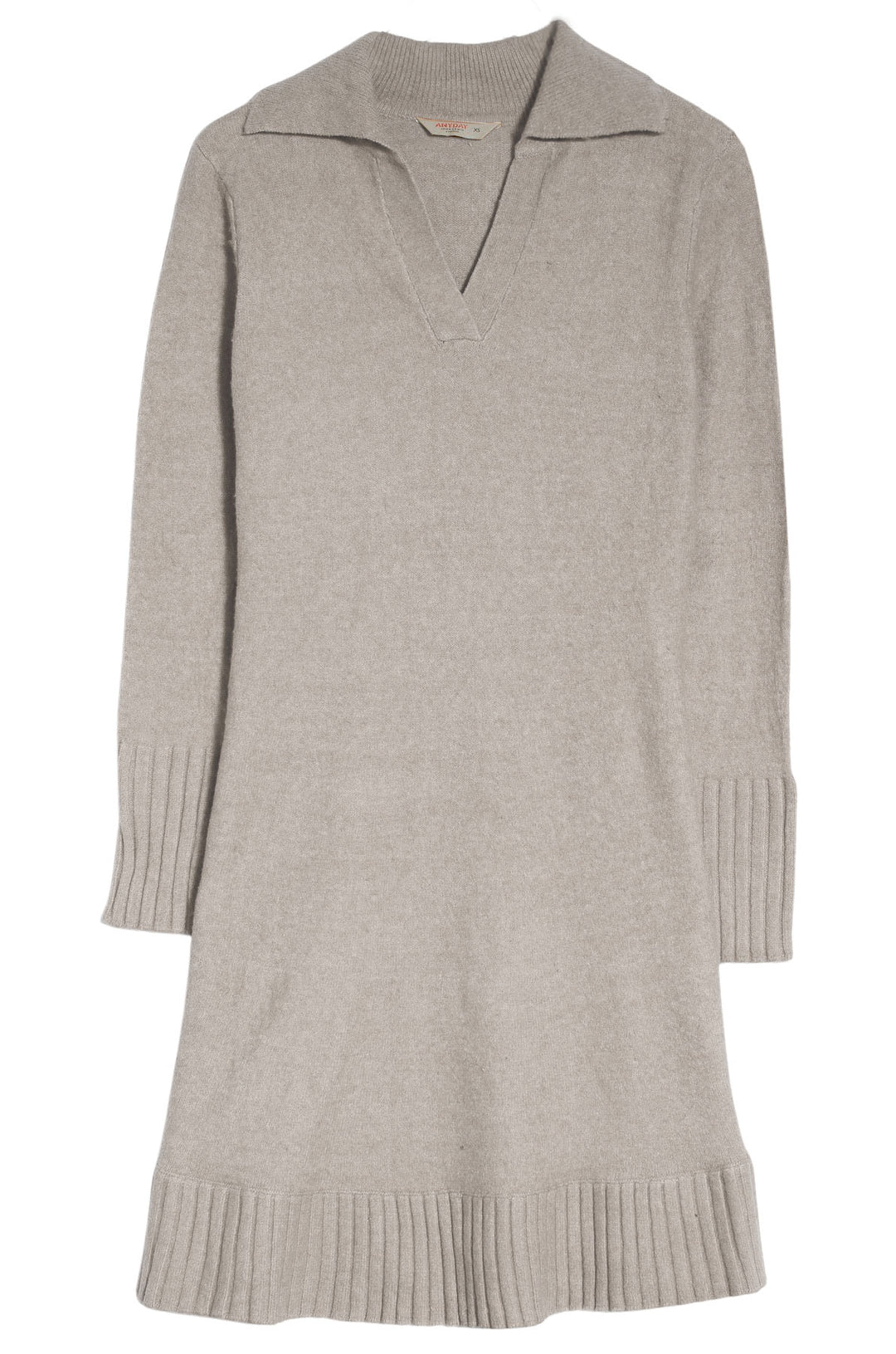 Collared V-Neck Jumper Dress