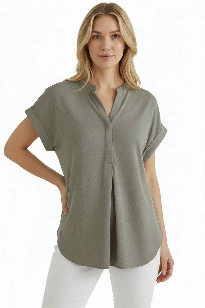 Pleat Front Jersey Top