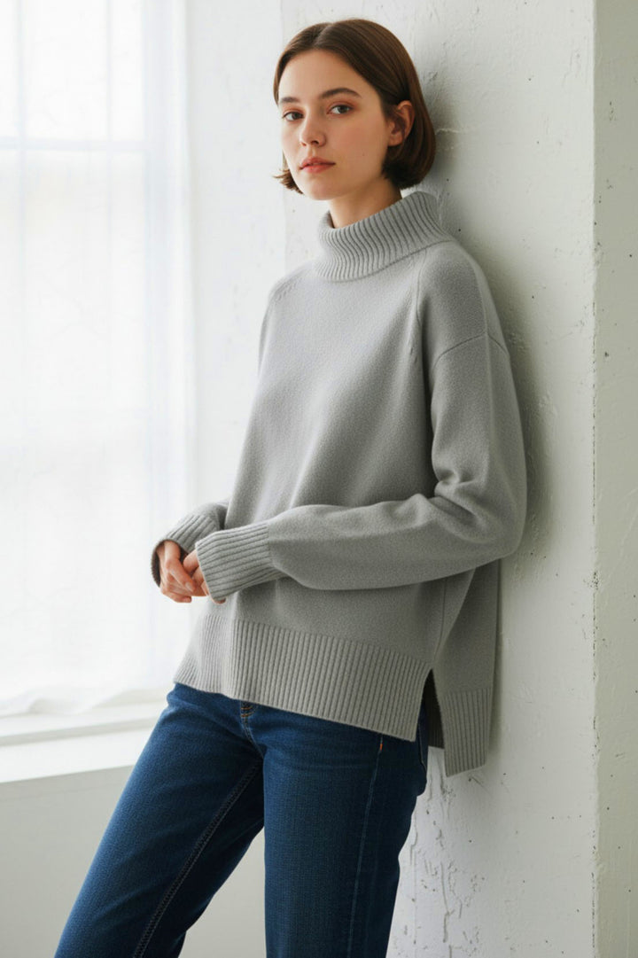 Roll Neck Side Split Jumper