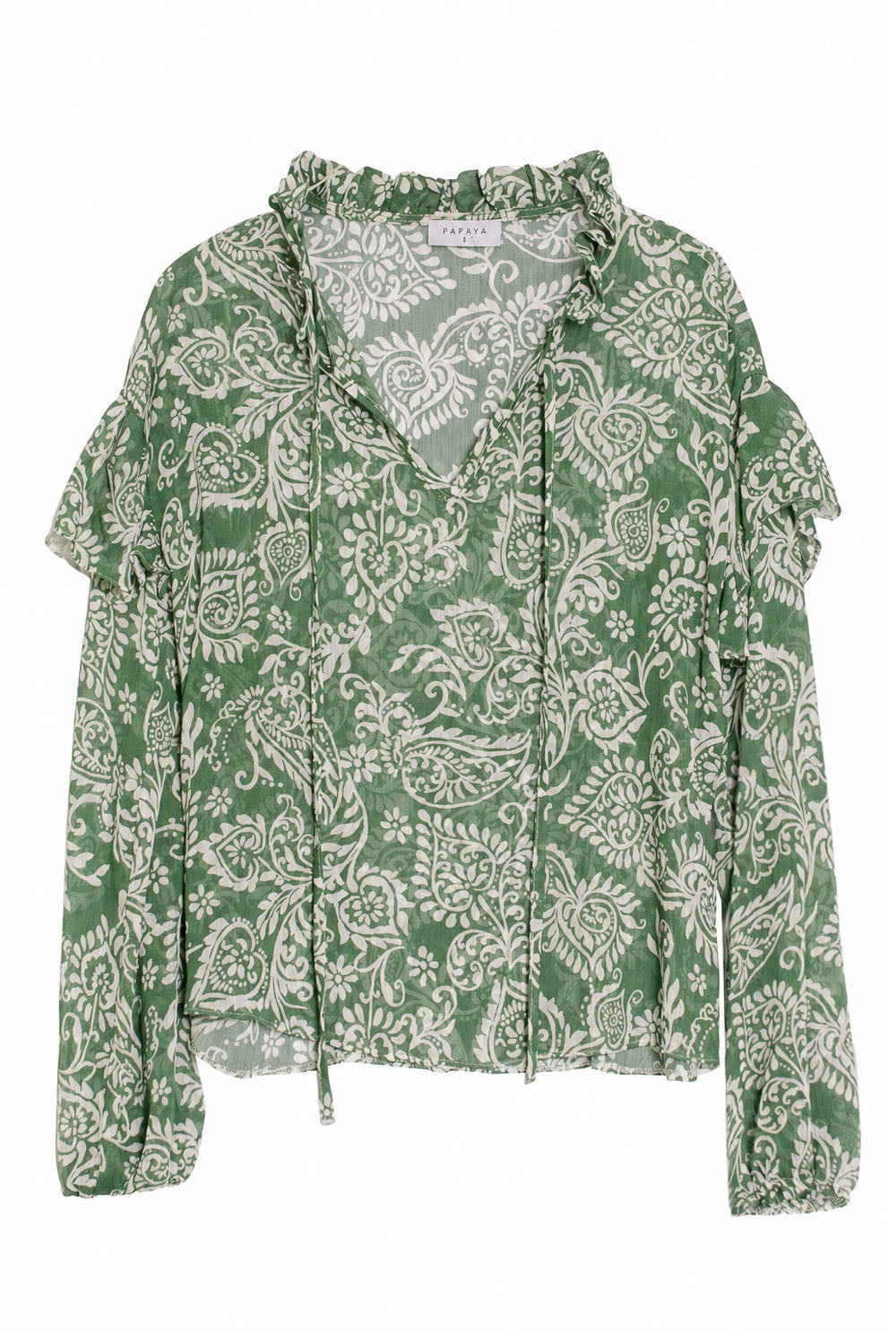 Green Paisley Print Gipsy Blouse