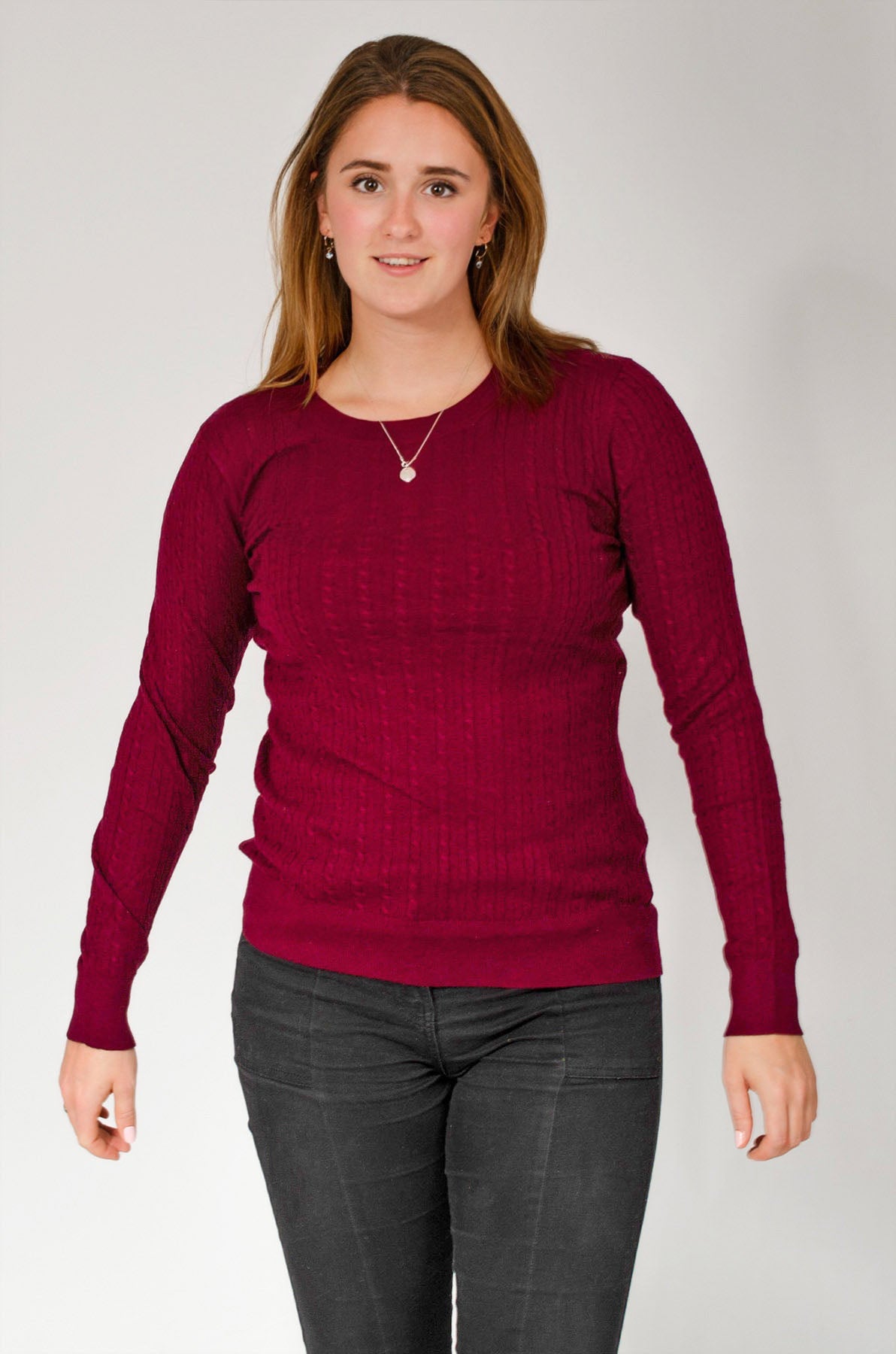 Cable Knit Round Neck Jumper