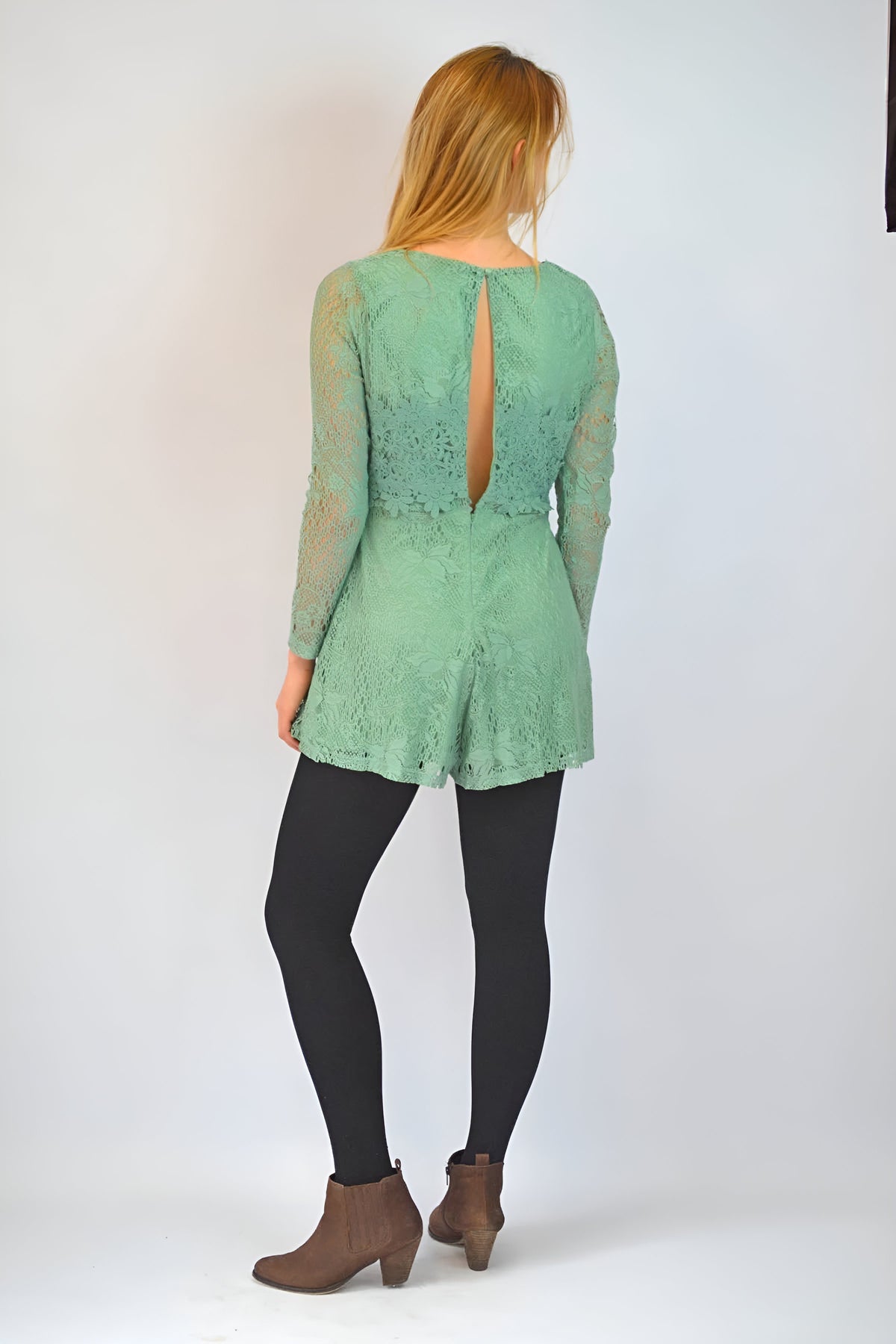 Lace Long Sleeve Playsuit