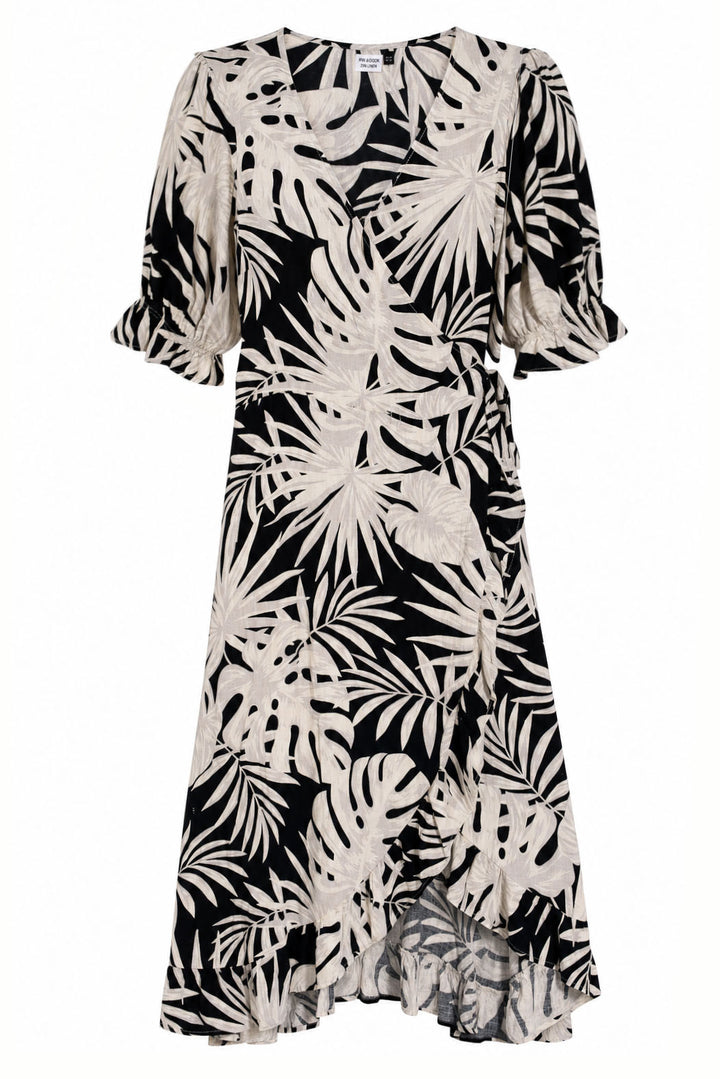 Palm Leaf Wrap Dress