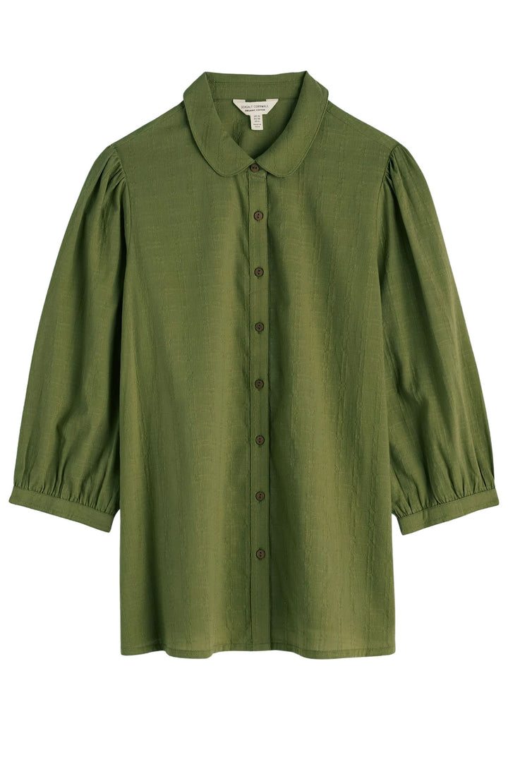 Khaki Woven Check Blouse-Secret Label