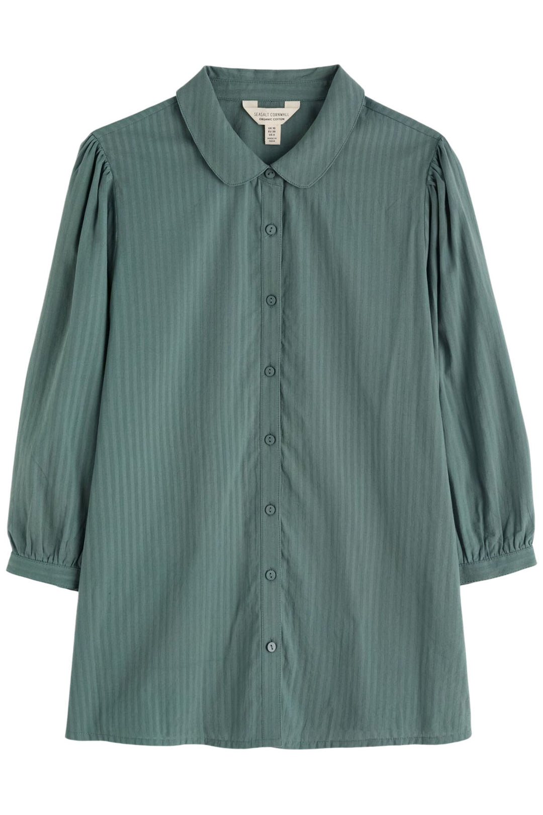 Teal Stripe Peter Pan Collar Blouse