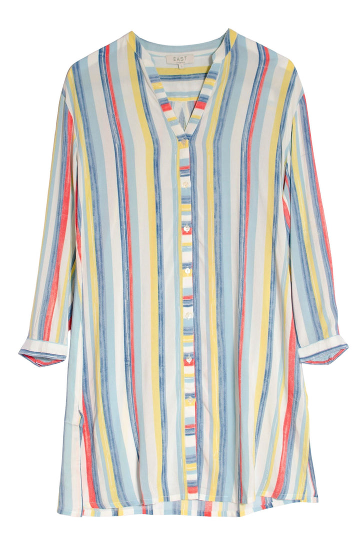 Pastel Stripe Longline Blouse-Secret Label