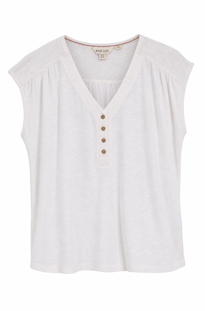 White Nina Linen T-Shirt