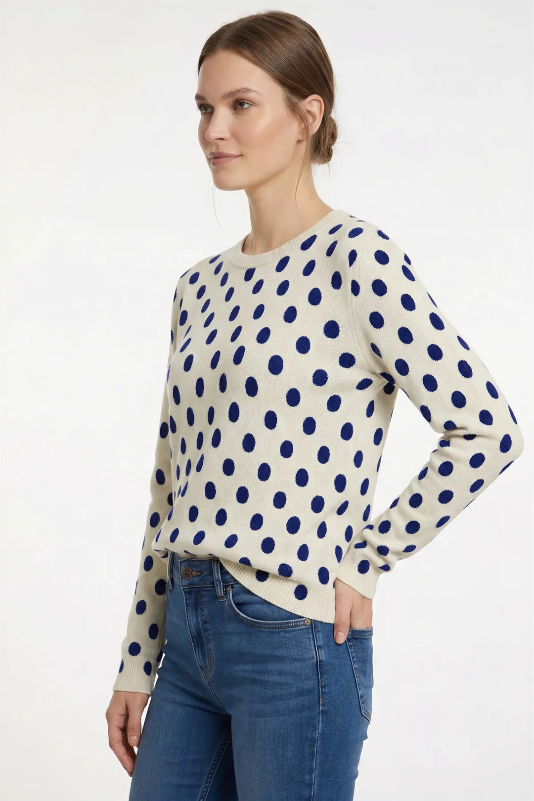 Polka Dot Crew Neck Jumper