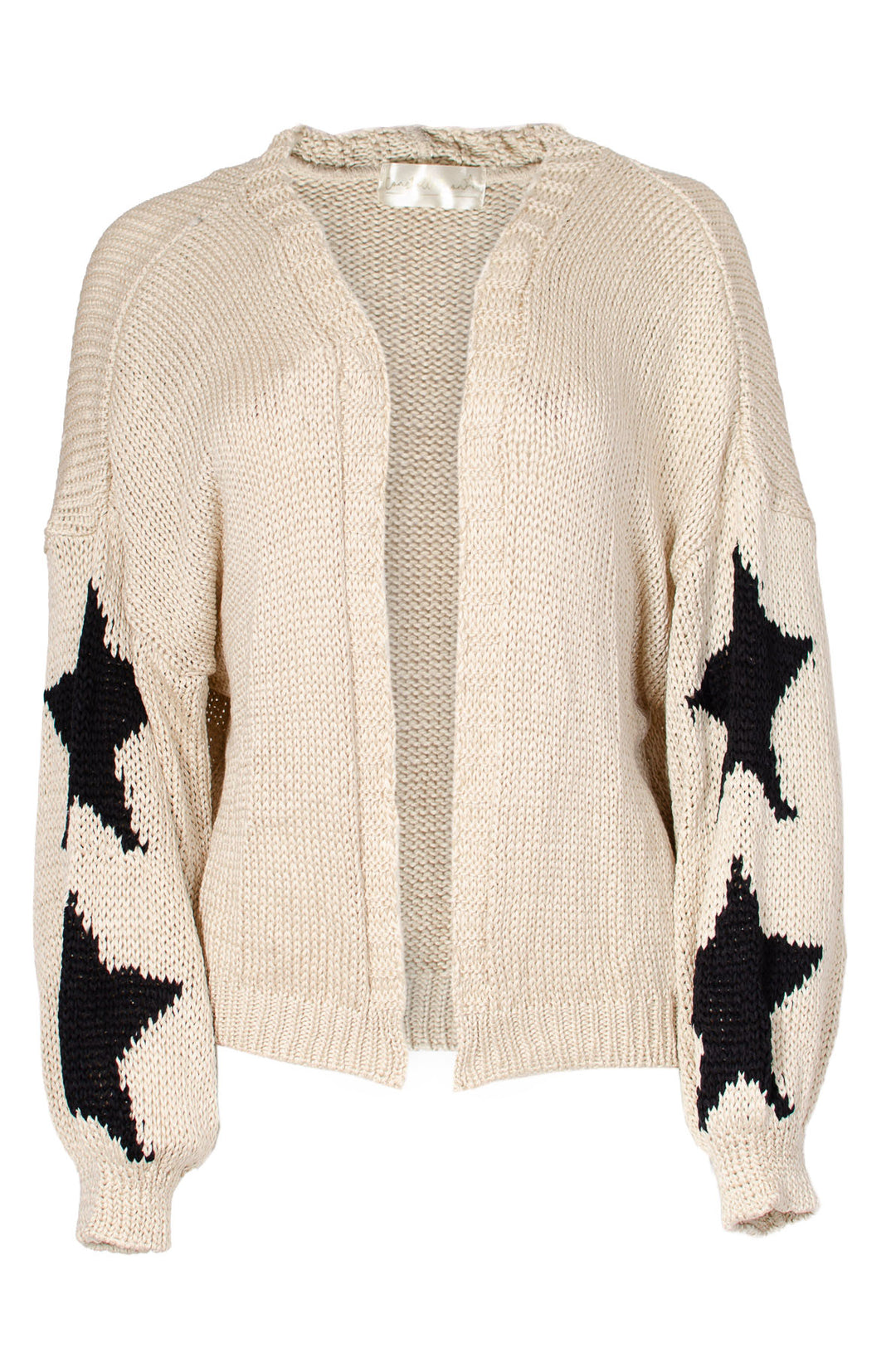 Star Sleeve Open Front Cardigan
