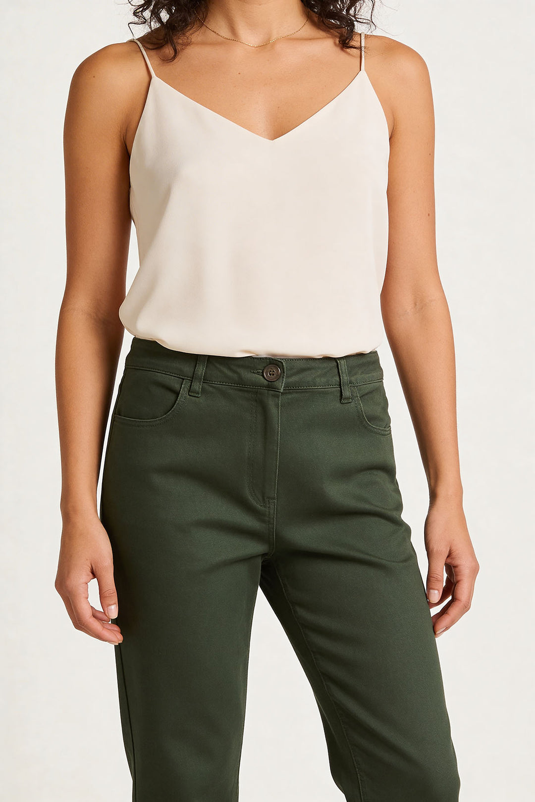 Stretch Cotton Cropped Jeans