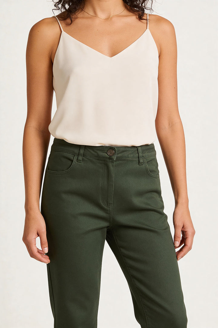Stretch Cotton Cropped Jeans