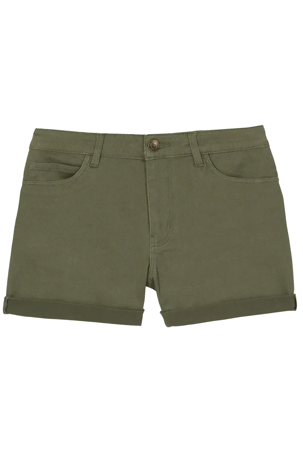 Stretch Shorts Rolled Hem Hot Pants-Secret Label