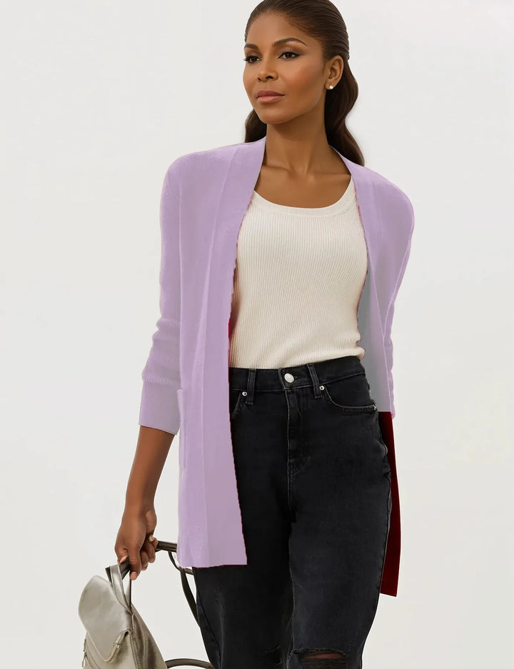 Open Front Ribbed Longline Cardigan