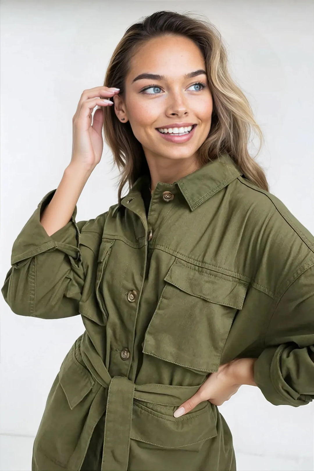 Khaki Safari Shirt Jacket – Secret Label - Main Image