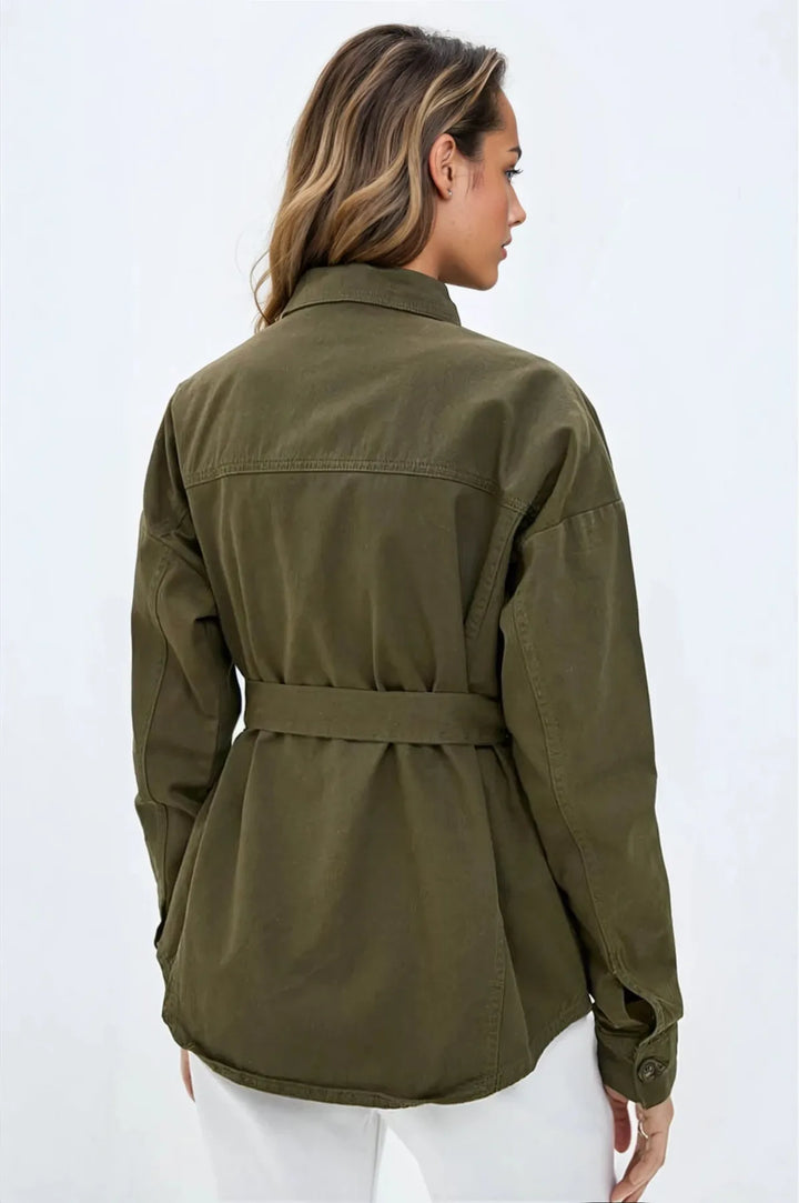 Khaki Safari Shirt Jacket