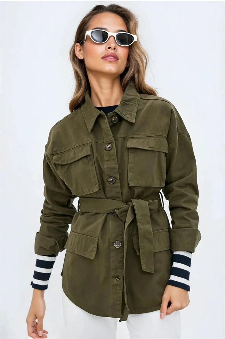 Khaki Safari Shirt Jacket