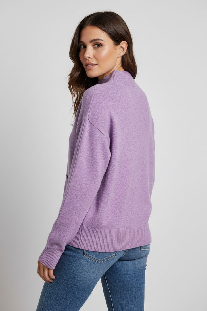 Funnel neck pocket jumper