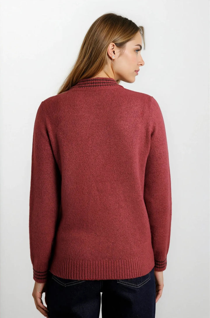 Crew Neck Chunky knit Tipped Jumper