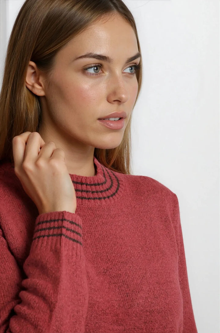 Crew Neck Chunky knit Tipped Jumper