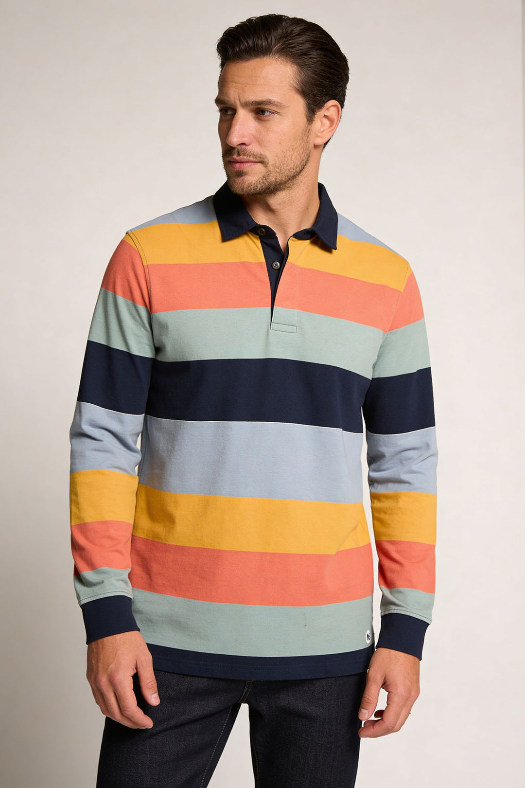 Striped Long Sleeve Rugby Shirt