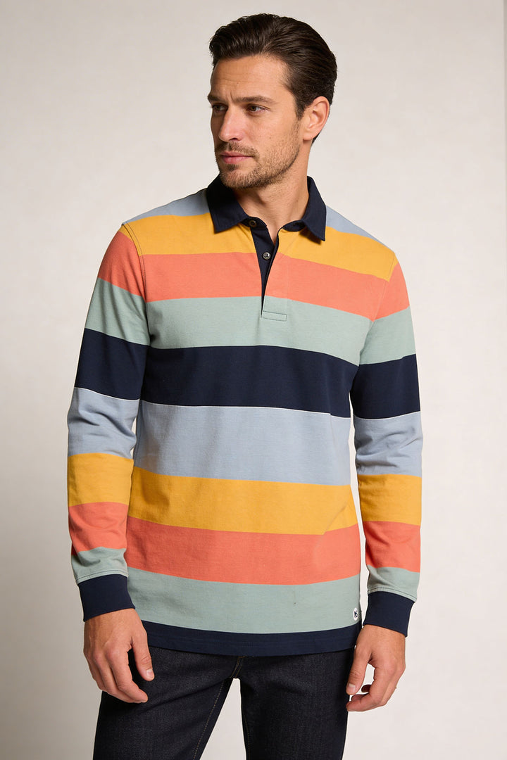 Striped Long Sleeve Rugby Shirt