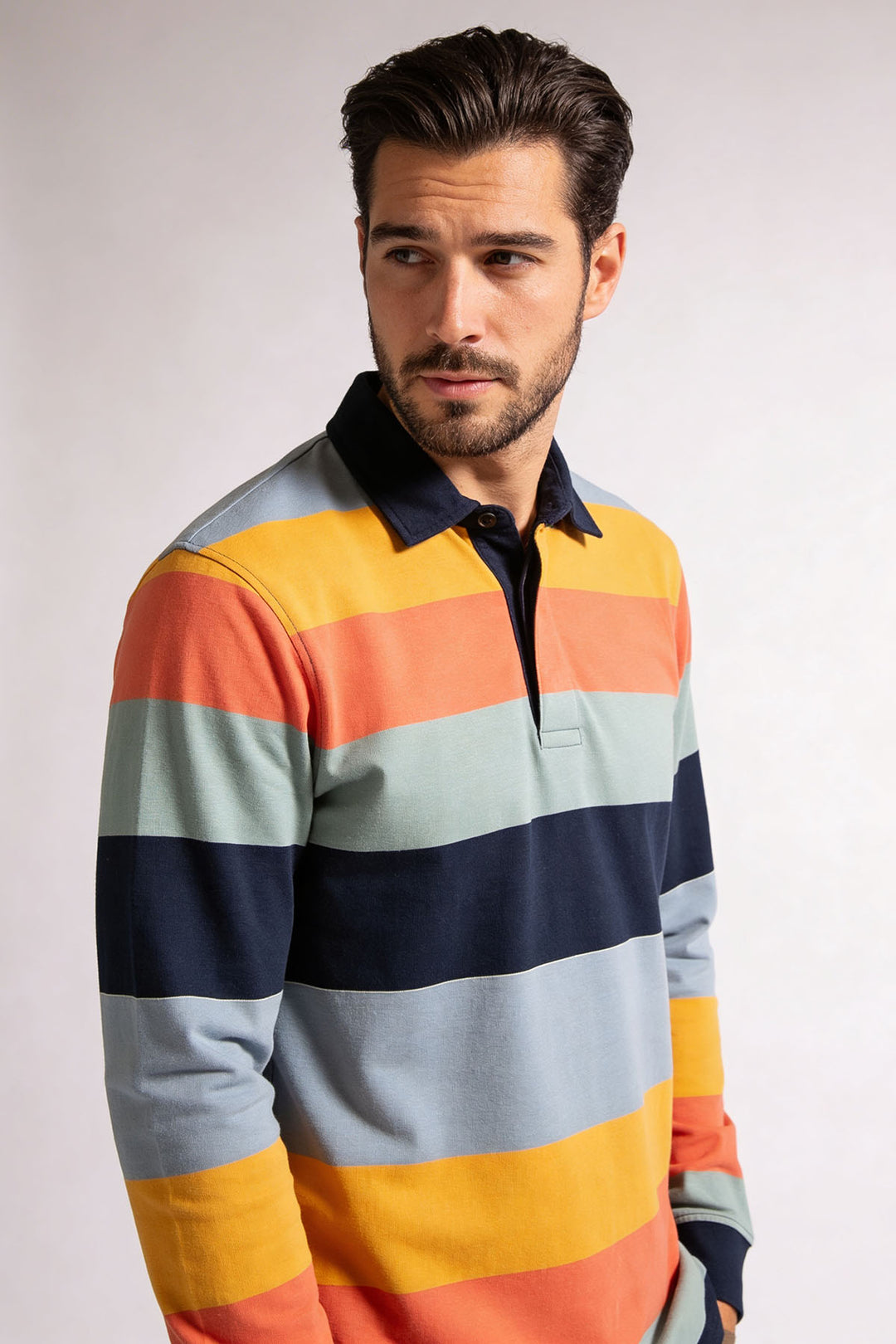 Striped Long Sleeve Rugby Shirt